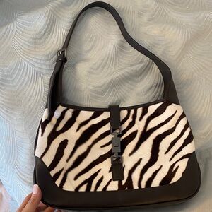 Gucci Jackie-style Zebra Print Shoulder Bag